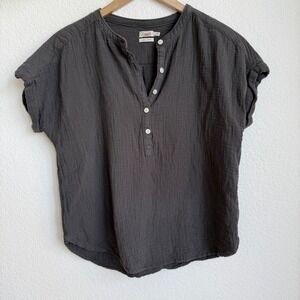 Dream Cotton Gauze Desmond Blouse - Washed Black Size S $98